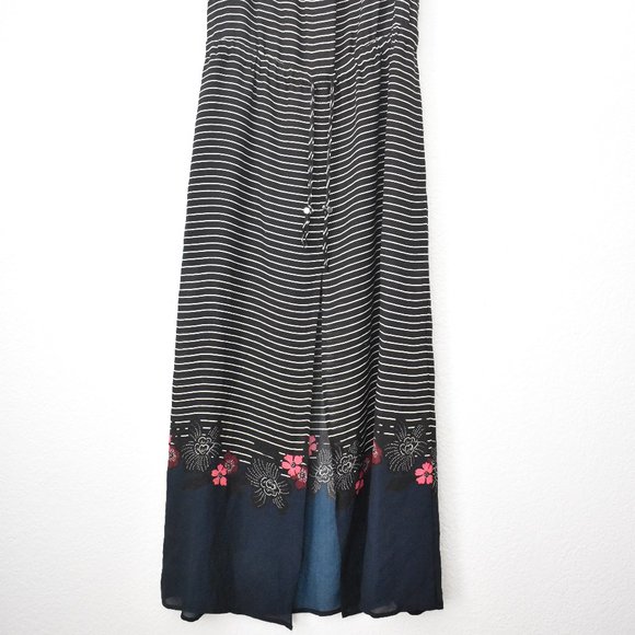 A.L.C Silk Striped Halter Neck Maxi Dress - Picture 12 of 14